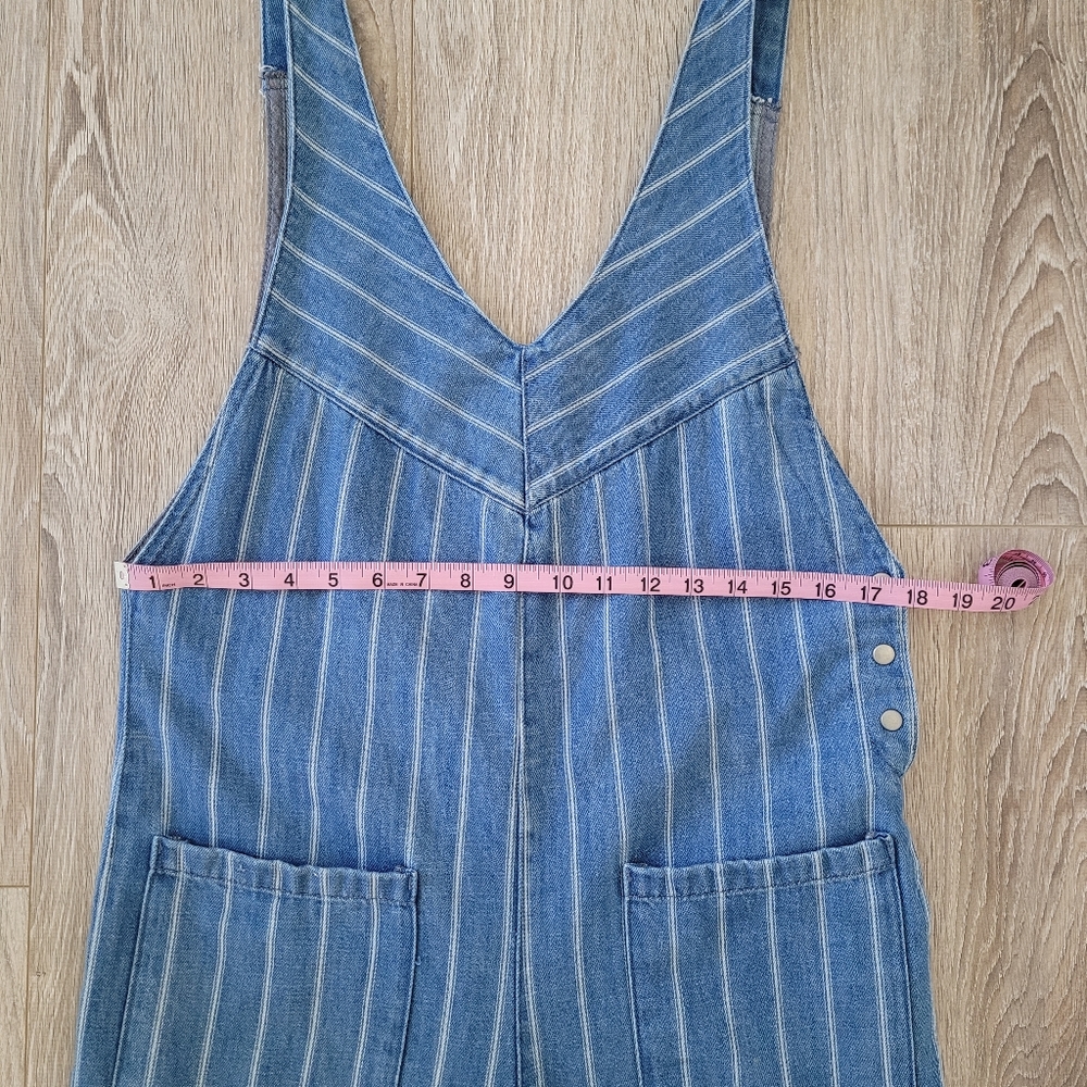 Zara Trafaluc Denim Pinstripe Jumpsuit Romper One Piece - Picture 6 of 12